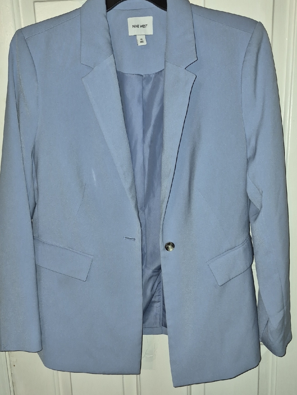 Nine West Powder Blue Single-Button Blazer